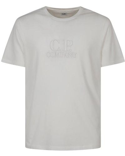 C.P. Company Embossed Logo Crewneck T-shirt - Grey