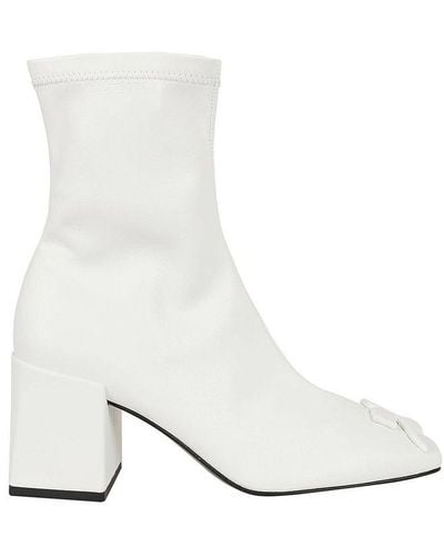 Courreges Reedition Ac Side Zipped Ankle Boots - White