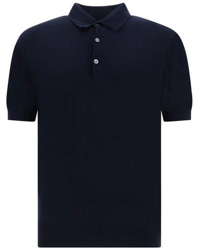 Zegna Short Sleeved Polo Shirt - Blue