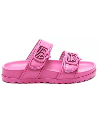 Chiara Ferragni Double-strap Slip-on Sandals - Pink