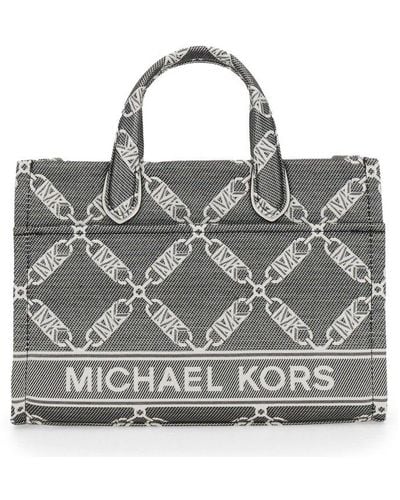 MICHAEL Michael Kors Small Gigi Monogram Jacquard Tote Bag - Grey
