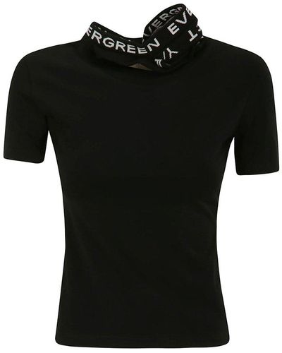 Y. Project Evergreen Triple Collar Fitted T-shirt - Black