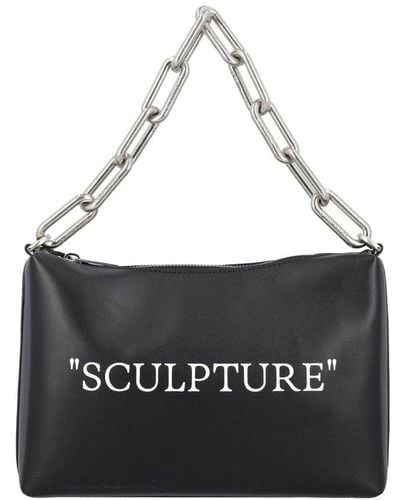 Off-White c/o Virgil Abloh Block Pouch Quote Zip-up Clutch Bag - Black