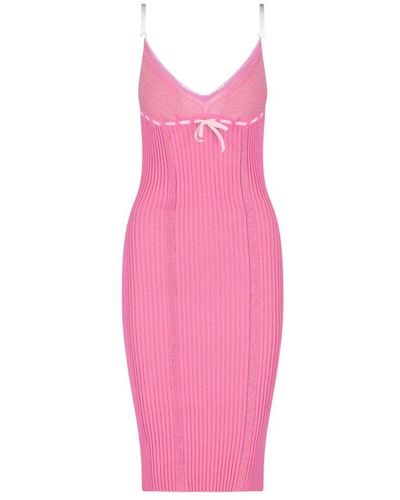 Cormio Bow Detailed Sleeveless Midi Dress - Pink