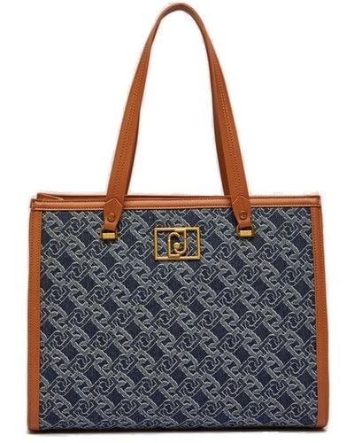 Liu Jo Jacquard Denim Shopping Bag - Blue