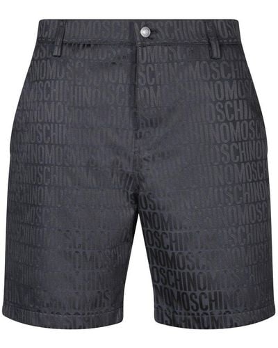 Moschino Logo Jacquard Knee-length Shorts - Gray