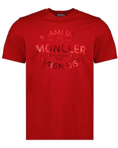 Moncler Laminated Logo-print T-shirt - Red