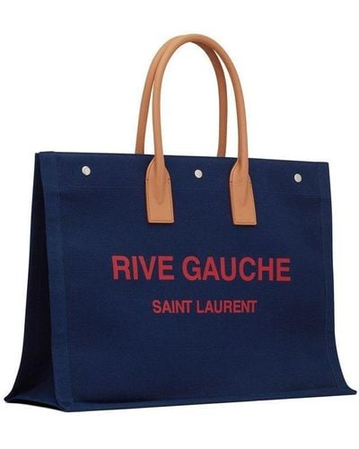 Saint Laurent Rive Gauche Large Tote Bag - Blue