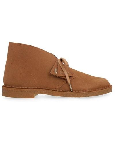 Clarks Suede Desert Boots - Brown
