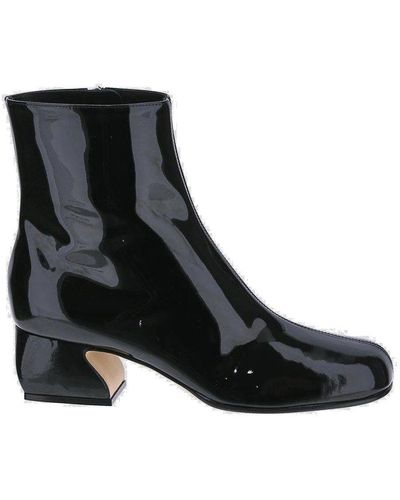 SI ROSSI Glossy High-shine Finish Anklle Boots - Black