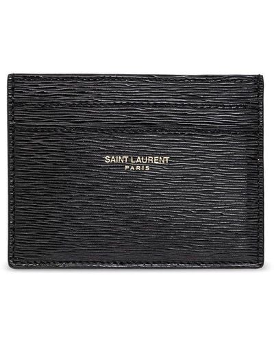 Saint Laurent Card Case With Animal Motif - Black