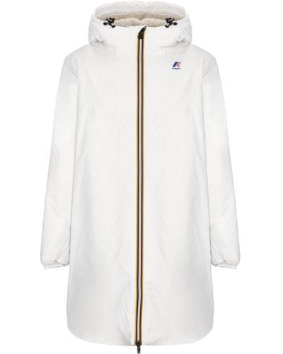 K-Way Le Vrai 3.0 Eiffel Orsetto Hooded Raincoat - White