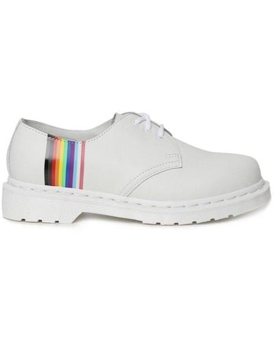 Dr. Martens Rainbow Print Lace-up Oxfords - White