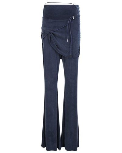 Jacquemus Le Pantalon Espelho Flared Trousers - Blue