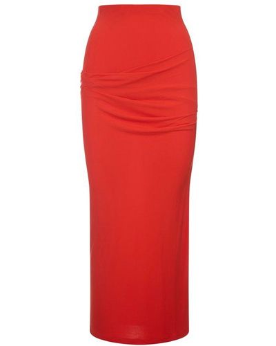Jacquemus Long Draped Skirt - Red