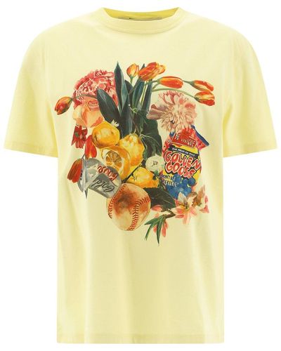 Golden Goose Flower Print Crewneck T-shirt - Yellow