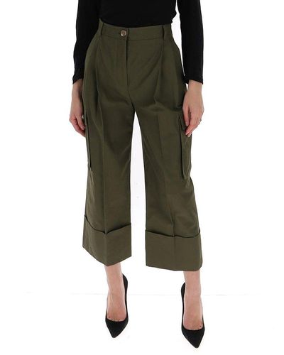Alexander McQueen Cropped Cargo Trousers - Green