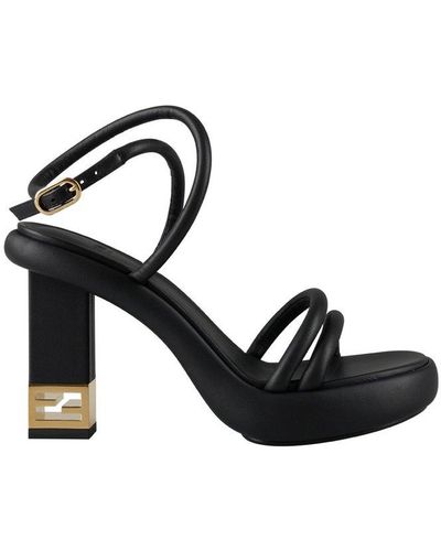 Fendi Baguette Heeled Sandals - Black