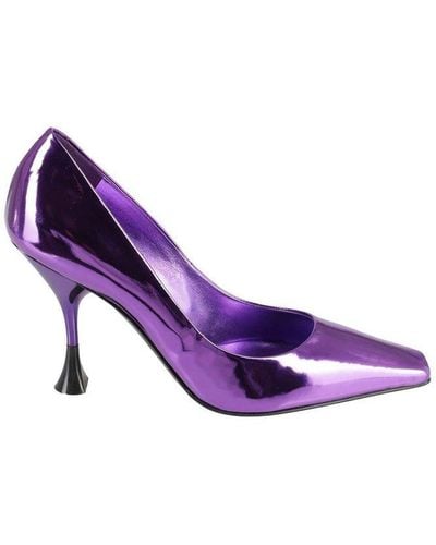 3Juin Square Toe Slip-on Court Shoes - Purple
