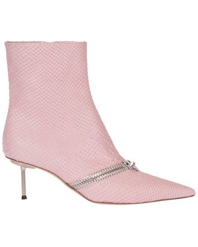 Coperni Zip Detailed Ankle Boots - Pink