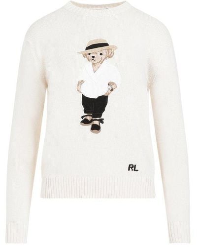 Ralph Lauren Bear Pullover Sweater - White