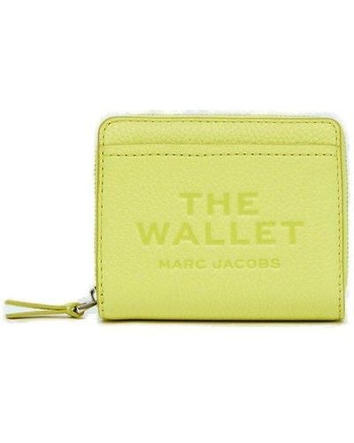 Marc Jacobs Logo Printed Zipped Mini Compact Wallet - Yellow