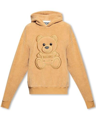 Moschino Hoodie With Teddy Bear Motif - Natural