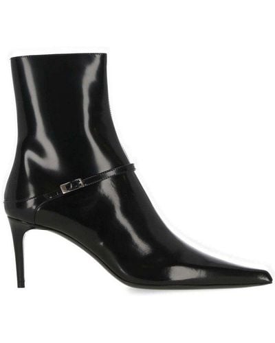 Saint Laurent Vendome Pointed Toe Boots - Black