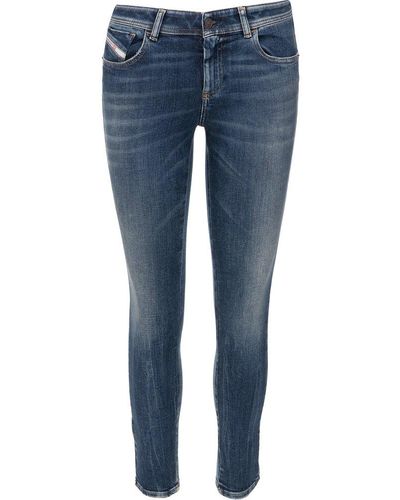 DIESEL 2017 Slandy Mid-rise Skinny Jeans - Blue