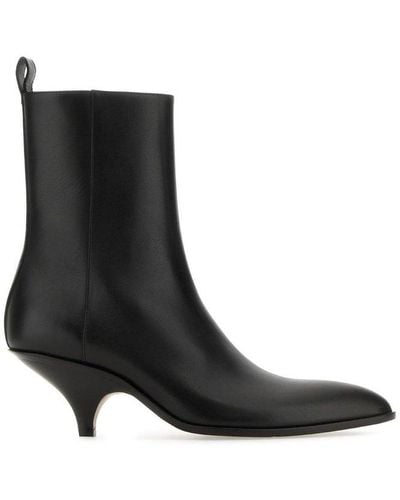 Bally Side Zipped Pointed Toe Boots - Black