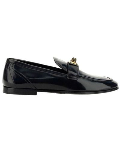 Dolce & Gabbana Logo-plaque Slip-on Loafers - Black