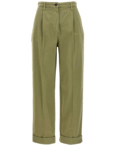 Etro Cropped Chino Trousers - Green