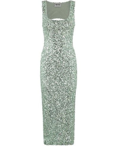 Moschino Jeans Sequin Embellished Sleeveless Maxi Dress - Green