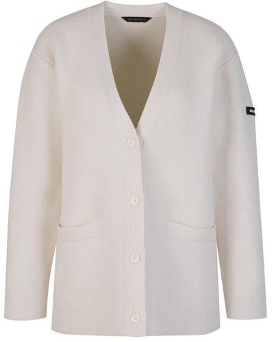 Balenciaga Double-faced Knitted Cardigan - White