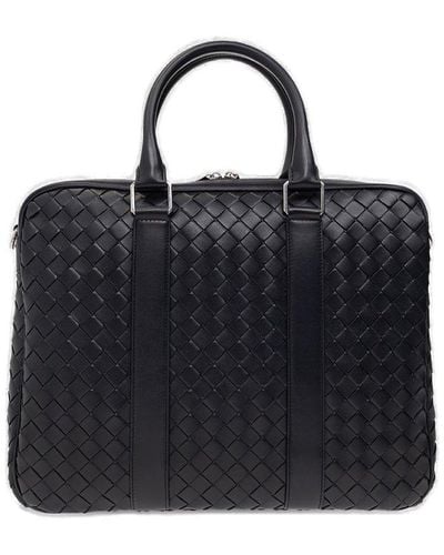 Bottega Veneta Classic Intrecciato Large Briefcase - Black