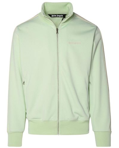Palm Angels Logo Embroidered Zipped Track Jacket - Green