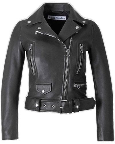 Acne Studios Zip-up Leather Jacket - Black
