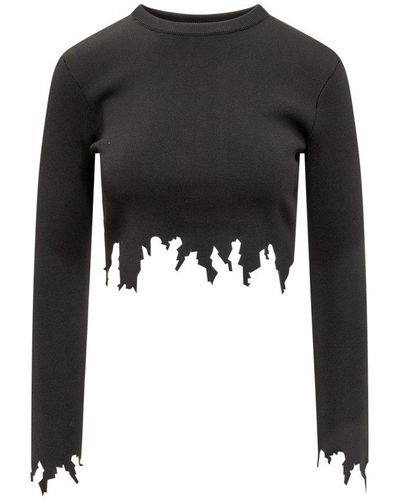 JW Anderson Crewneck Long-sleeved Sweater - Black