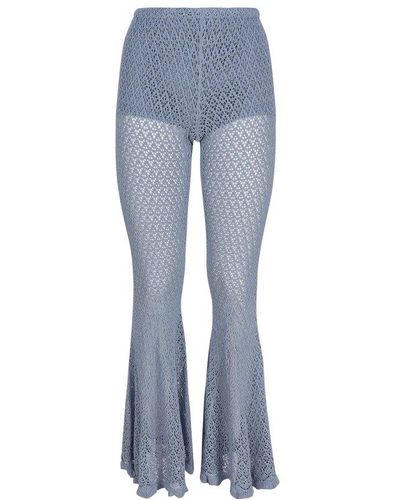 Blumarine Crochet Flared Pants - Blue
