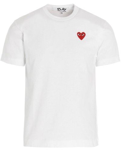 COMME DES GARÇONS PLAY Brand Appliqué Crewneck Cotton-jersey T-shirt Xx - White