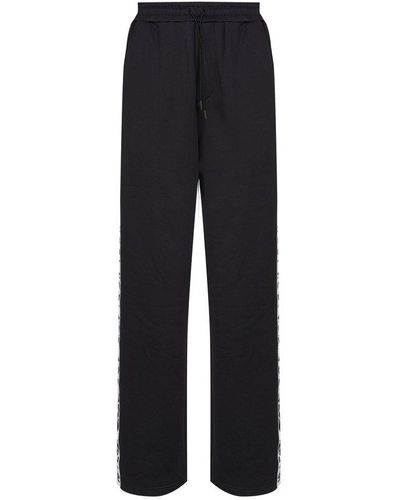 DSquared² Logo Detailed Wide Leg Track Trousers - Blue