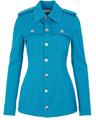 Bottega Veneta Epaulettes-detailed Jacket - Blue
