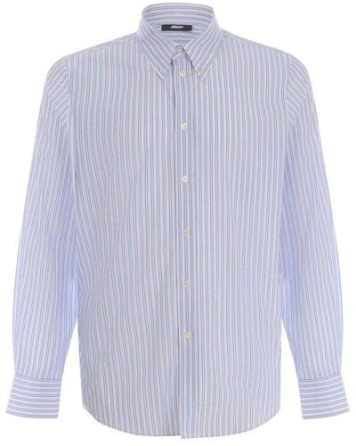 MSGM Stripe-pattern Long Sleeved Shirt - White