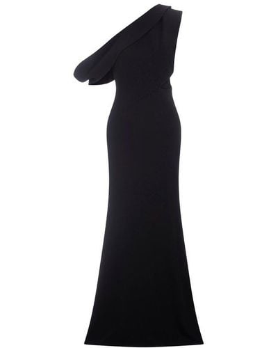 Alexander McQueen Cut-out Detailed Asymmetric Shoulder Dress - Black