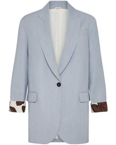 Brunello Cucinelli Buttoned Blazer - Blue