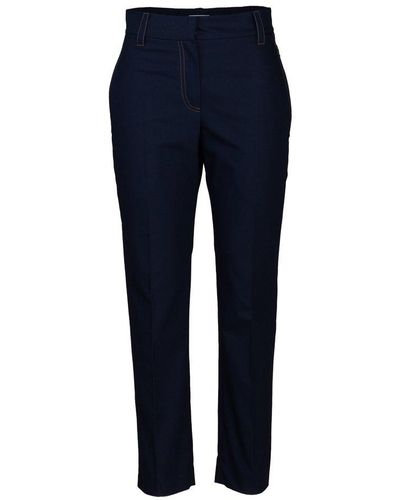 Brunello Cucinelli Pleated Cropped Trousers - Blue