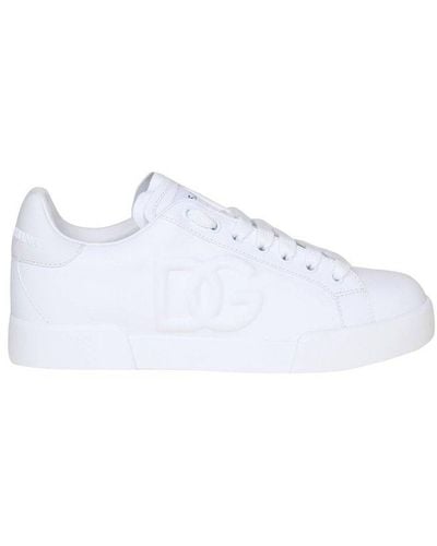 Dolce & Gabbana Portofino Logo-patch Low-top Sneakers - White