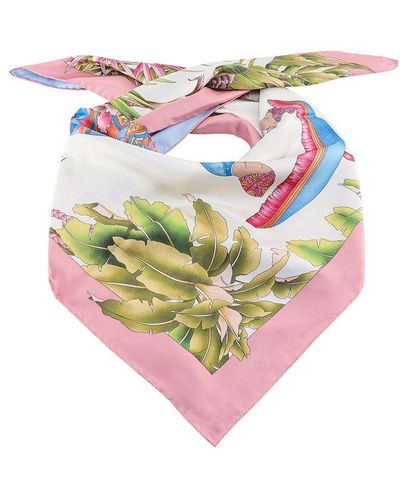 Ferragamo Silk Printed Scarves - Pink