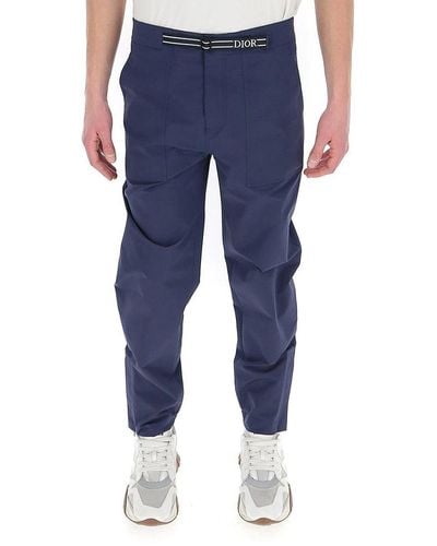 Dior Logo Belt Pants - Blue