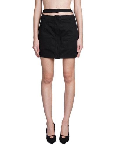 ANDREA ADAMO Cut-out Detailed Mini Skirt - Black